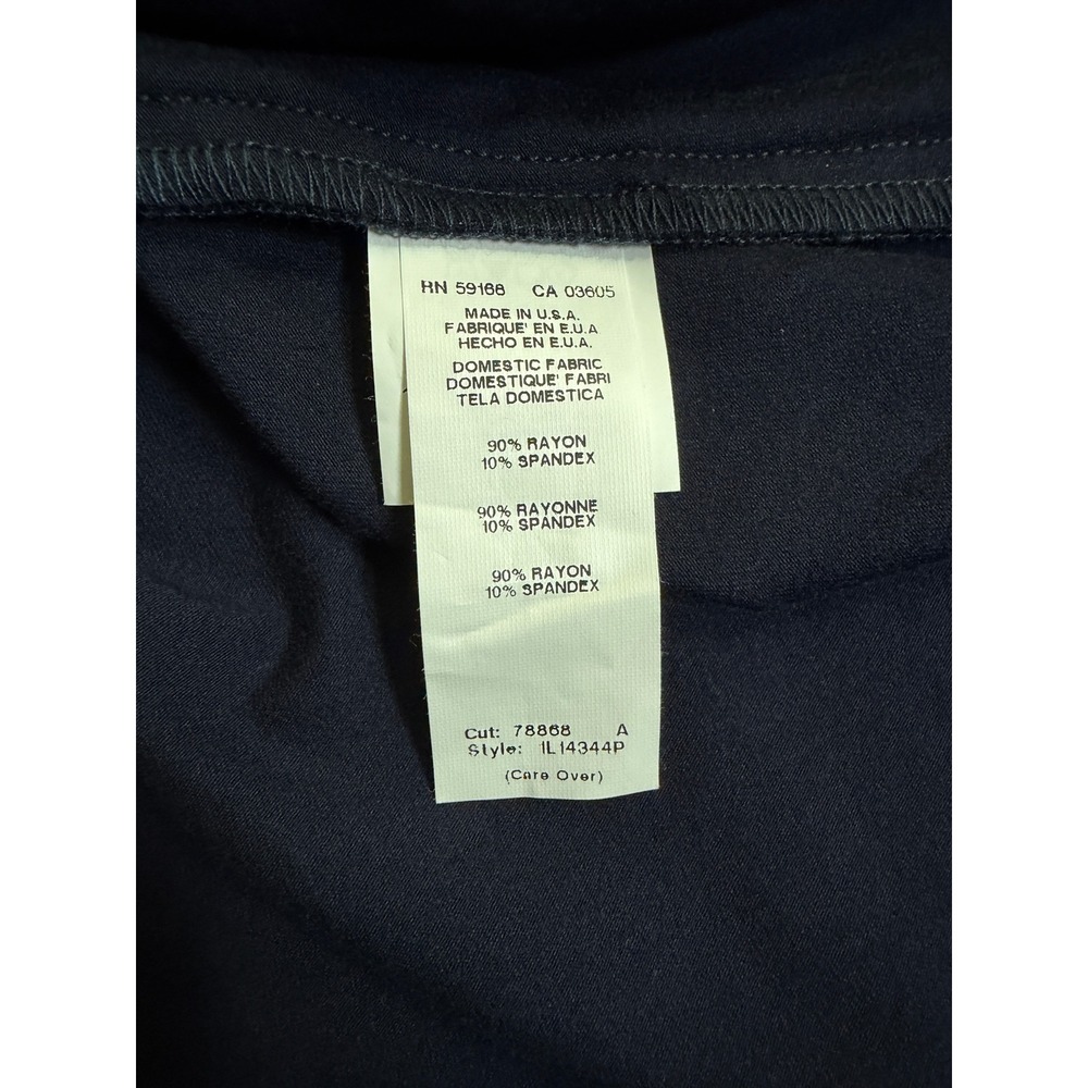 NWT Karen Kane Navy Blue Flutter Sleeve Rayon Stretch Top MP Made in USA - Picture 6 of 6